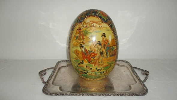 Huevo Japones Antiguo Esmaltado A Mano Rara Pieza Miralo 0