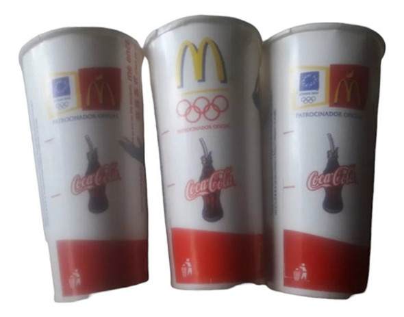 Vasos Coca Cola Carton Blando Olimpiadas. Precio Por Los 3 0