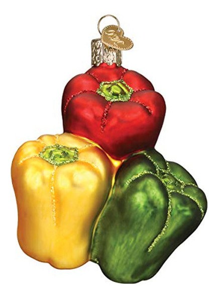 Old World Christmas Adornos De Pimientos De Cristal Soplado 0