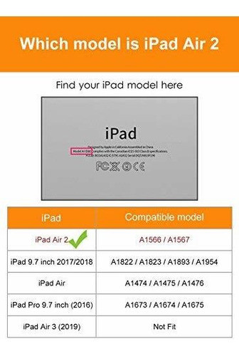 Funda Para iPad Air 2 A1566, Ultradelgada, Ligera Rojo 1