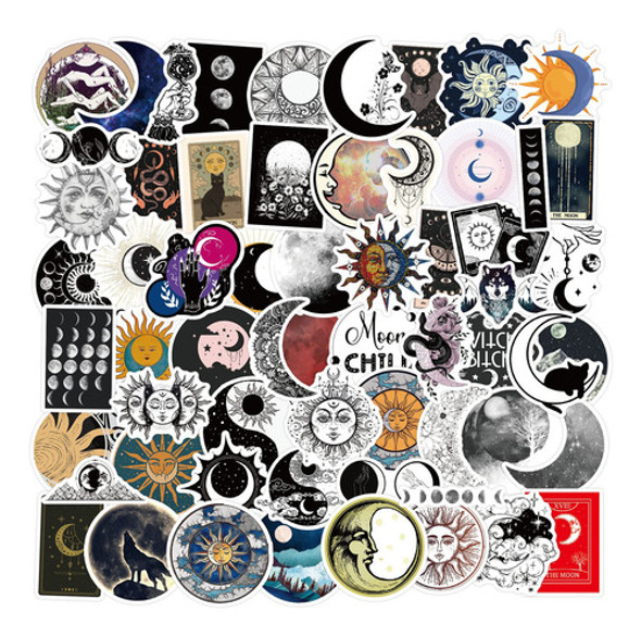 Uliguja 62 Calcomanas De Sol Y Luna, Vinilo Celestial, Imper 0