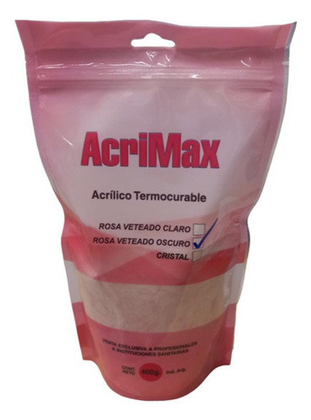 Acrílico Termocurable Acrimax Rosa Veteado Oscuro X400g 0