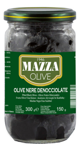 Aceitunas Negras Descarozadas Frasco Mazza 300 Ml. 0