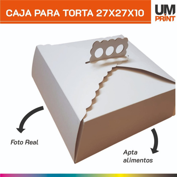 Caja Para Tortas Tartas Y Masas  27x27x10  X100 Unidades 1