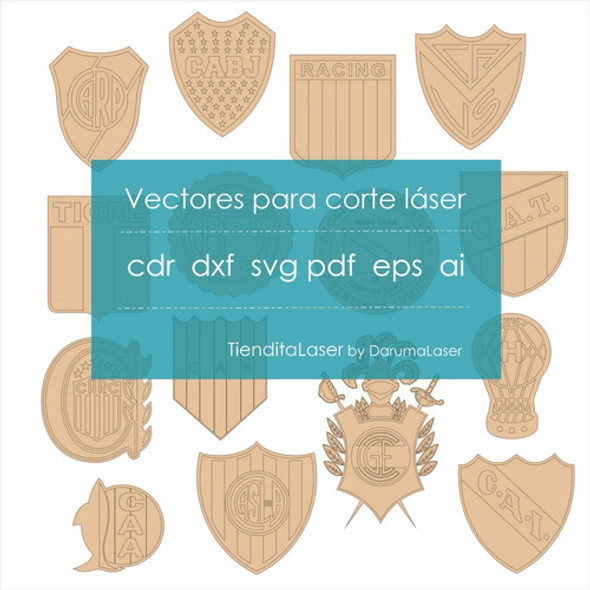 Vectores Para Corte Laser  Escudos Futbol Argentina Boca 1
