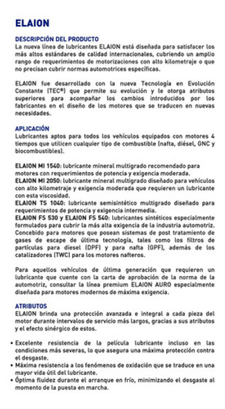 Aceite Ypf Fs 5w40 X 4l 1