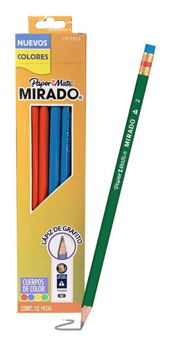 Pack X3 Lápiz Grafito Paper Mate Escolar Hb Mirado C/ Goma 0