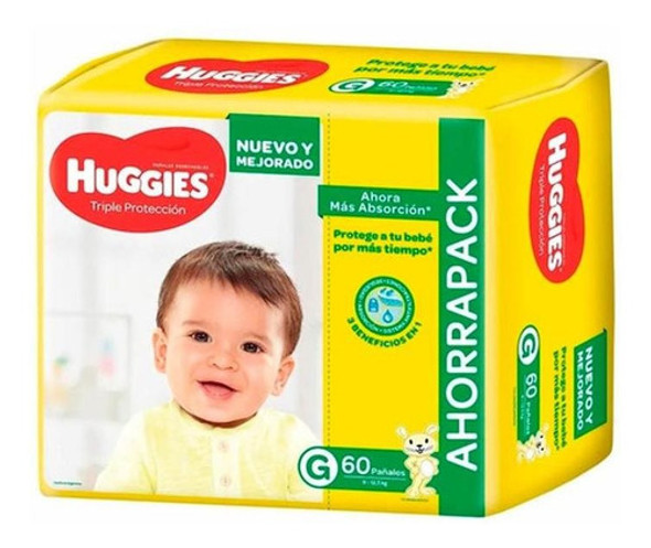 Pack X 2 Unid Pañal  Clmesgde 60 Un Huggies Pañales P/bebe 0