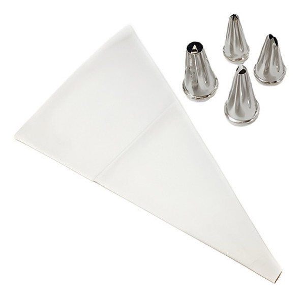 Combo Manga Decorar Pastelera Nº 3  4 Picos Acero Repsotera- 0