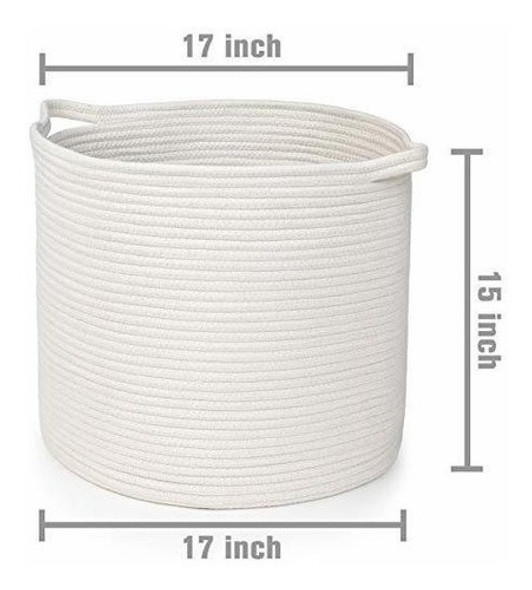 Cuerda De Algodon Cesta De Almacenamiento Con Asas Para La 1