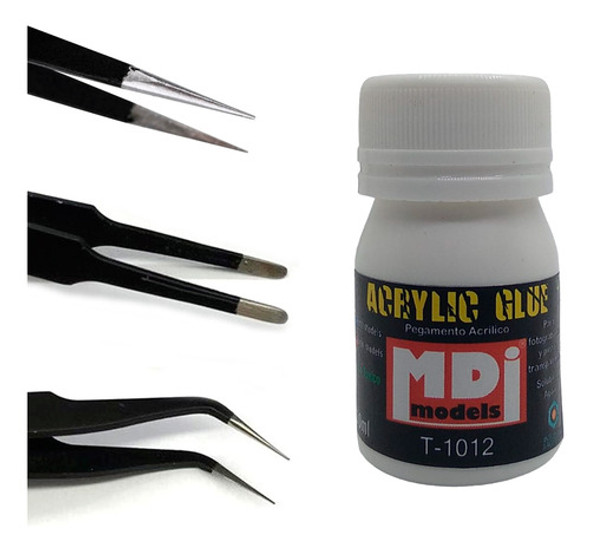 Pegamento Para Fotograbados Y Set De 3 Pinzas Brucelas 0