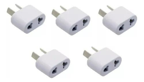 Adaptador Para Ficha Americana Y Aleman Mig Blanca Pack X 5 0
