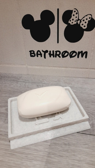 Jabonera Mickey & Minnie Plastico Simil Marmol Baño Deco 1