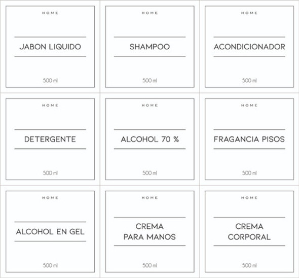 Etiquetas Lavables Envases 500 Ml 0