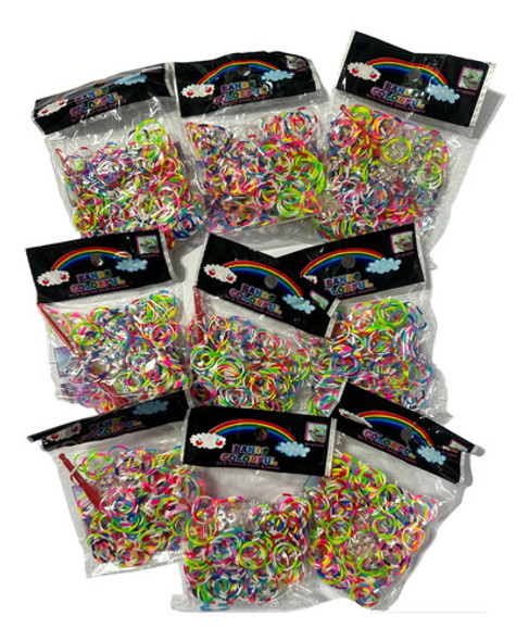 Pack X10 Bolsa Gomitas Loombands Pulseras P/armar Souvenirs 0