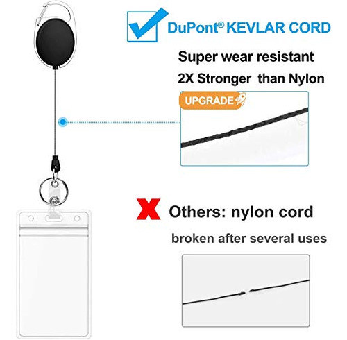 Paquete De 2 Porta Credenciales Retractiles Para Trabajo 1