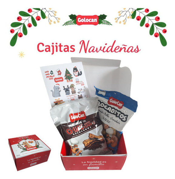 Snack Perro Bocaditos Huesitos Con Chips Caja Navideña 0