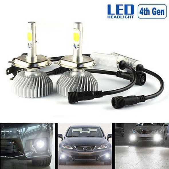 H4 Linterna Del Led Kit Hb2 9003 Faros 60w 6000lm 6000k 12v 0