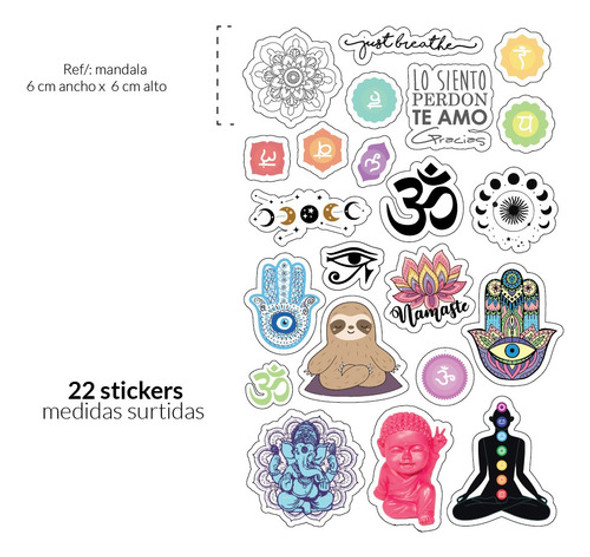 Stickers Calcos Yoga Meditacion Namaste  X22 Termo Compu 1