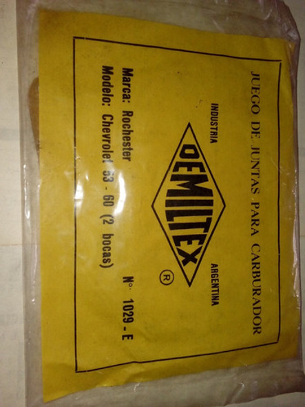 Juego Juntas Carburador Chevrolet 53 / 60 Rochester 2 Bocas 1