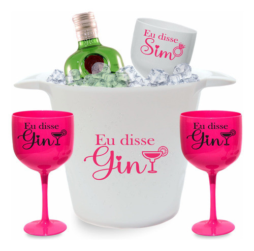 Combo Despedida Solteira Kit Eu Disse Gin 12 Taças + 1 Balde 0