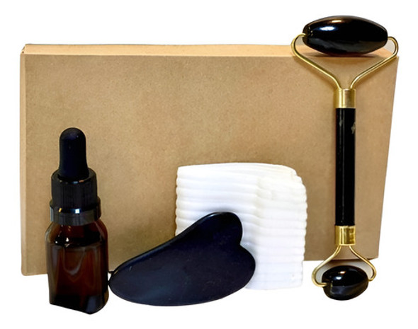 Kit Roller Y Guasha De Obsidiana Negra + Aceite De Regalo!!! 0