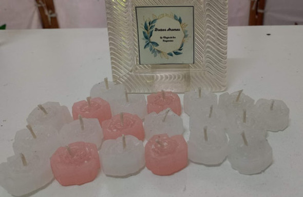 Velas Mini De Noche Forma De Flor Aromáticas X 10 Unidad 0