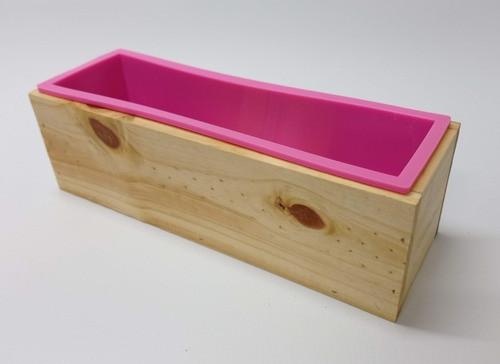 Molde De Silicona + Contenedor De Madera Para Jabón 0