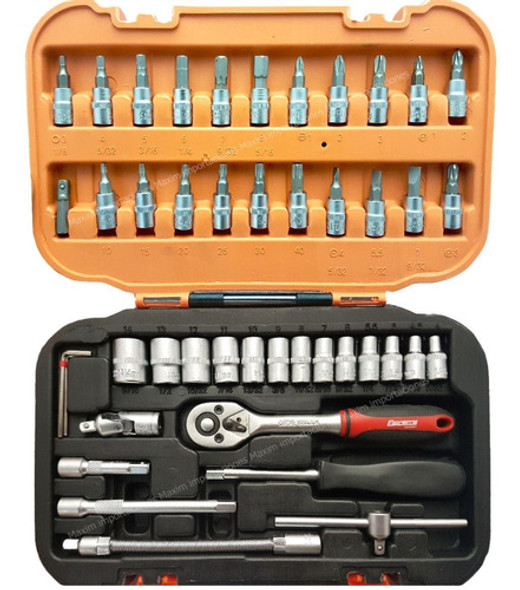 Juego Puntas Tubos Enc. 1/4  - 46 Piezas - Eurotech 0