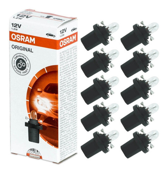 Lampara X 10 Tablero Osram 2721 Mf8 12v 1.2w C/portalampara 0