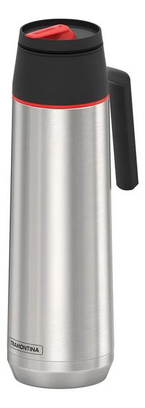 Tramontina Exata “Bullet” Thermos 1L – Stainless Steel – Mate Pour Spout – Handle – Silver