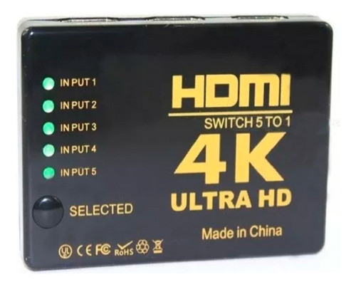 Switch Multiplicador De Puertos Hdmi 4k Con Control Remoto 0