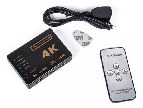 Switch Multiplicador De Puertos Hdmi 4k Con Control Remoto 1