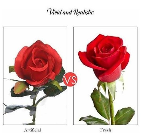 Veryhome Flores Artificiales Rosas De Seda Ramo De Novia Fal 1