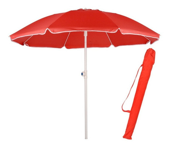 Sombrilla Octagonal Para Playa Colores Azul O Rojo 2 X 2 Mts 1