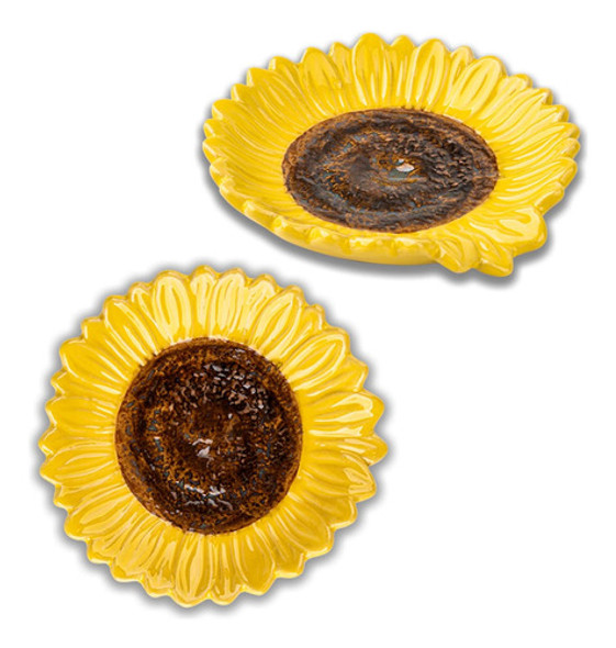 Soporte De Cuchara Cerámico En Forma De Girasol, 2 Pcs 0