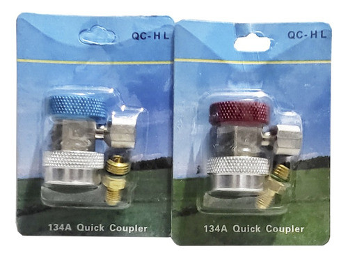Kit Acoples Rapidos Autos Llave Corte Baja Alta 1/4 R134a 1