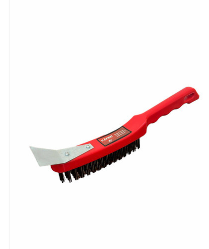 Cepillo Alambre Acero Inoxidable Mango Plástico Con Espátula 1