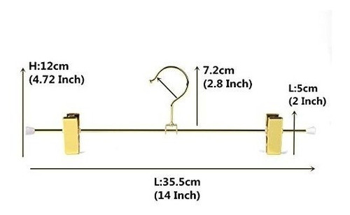 10 Perchas De Metal Con Gancho Doradas 1