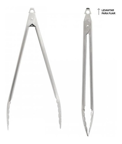 Pinza Gastronomica De Acero Inoxidable Reforzada 30 Cm 1