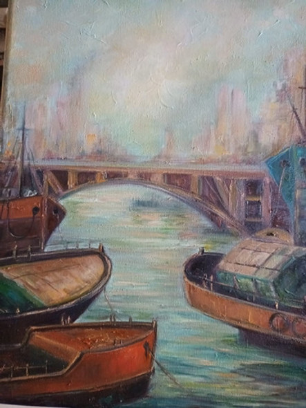 Cuadro Barcos Al Oleo 0