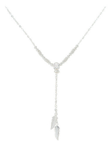 Collar Corbatero Con Susanito Plumas Plata 925 Cubic Regal 0