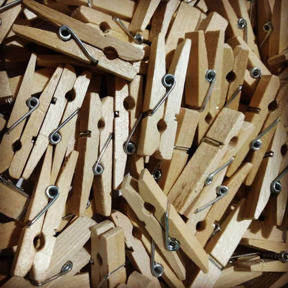 25 Broches De Madera 35mm - Sin Pintar 0