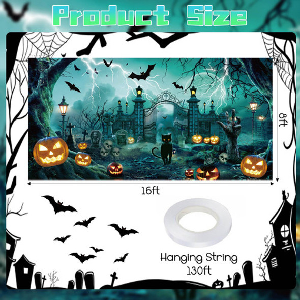 Banner Para Puerta De Garaje De Halloween, Telón De Fondo Co 1