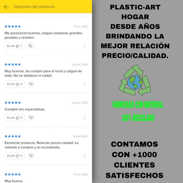 Perchas Plasticas Reforzadas Negra Adulto Pack X 25 Unidades 1
