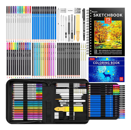 Kit Dibujo Arte Bocetos Expresión Plástica Set De 78 Piezas 0