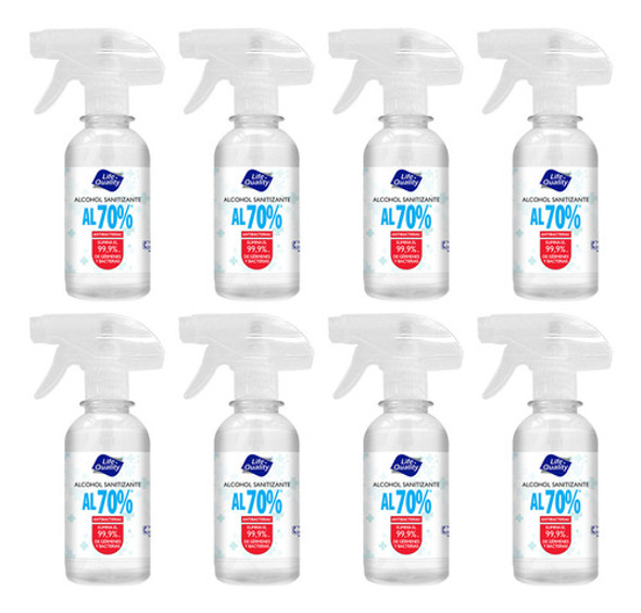 Alcohol Sanitizante 70% Spray Life Quality 250ml Pack 8 Unid 0