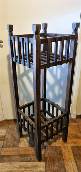 Antiguo Pedestal Macetero En Cedro 1,21 Cm. No Envíos. M 0