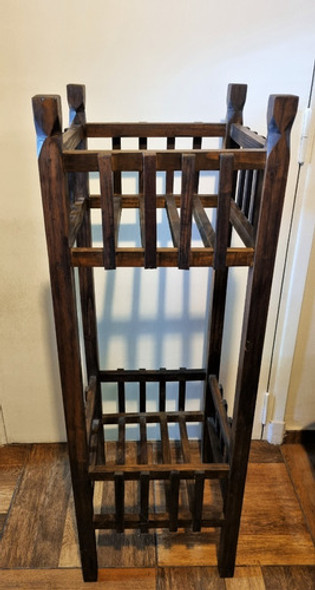 Antiguo Pedestal Macetero En Cedro 1,21 Cm. No Envíos. M 1