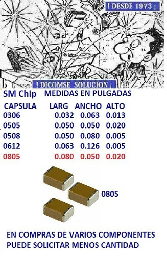 Capacitor Smd 80547 Nf 0.047uf X 50v Y5v X 50 Unid 0